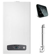 Centrala termica in condensatie Ariston Cares S 24 kW, kit evacuare inclus si Salus IT500 wifi termostat ambient cu control prin internet