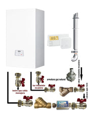Centrala termica pe gaz conventionala Arca Pixel 25 F, 25 kw, kit evacuare inclus, termostat ambient si pachet instalare