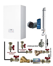 Centrala termica pe gaz conventionala Arca Pixel 25 F, 25 kw, kit evacuare inclus, termostat ambient cu control de la distanta,si pachet instalare
