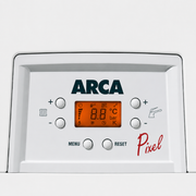 Pachet apartament cu o camera, centrala termica pe gaz conventionala Arca Pixel 25 F, 25 kw, kit evacuare inclus, termostat, calorifere otel, kit armaturi centrala, robineti calorifere