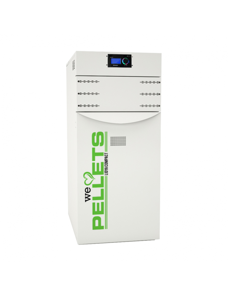 Centrala termica pe peleti Fornello Lidya Compact 25 kw, echipata cu pompa electronica Grundfos, Arzator inox