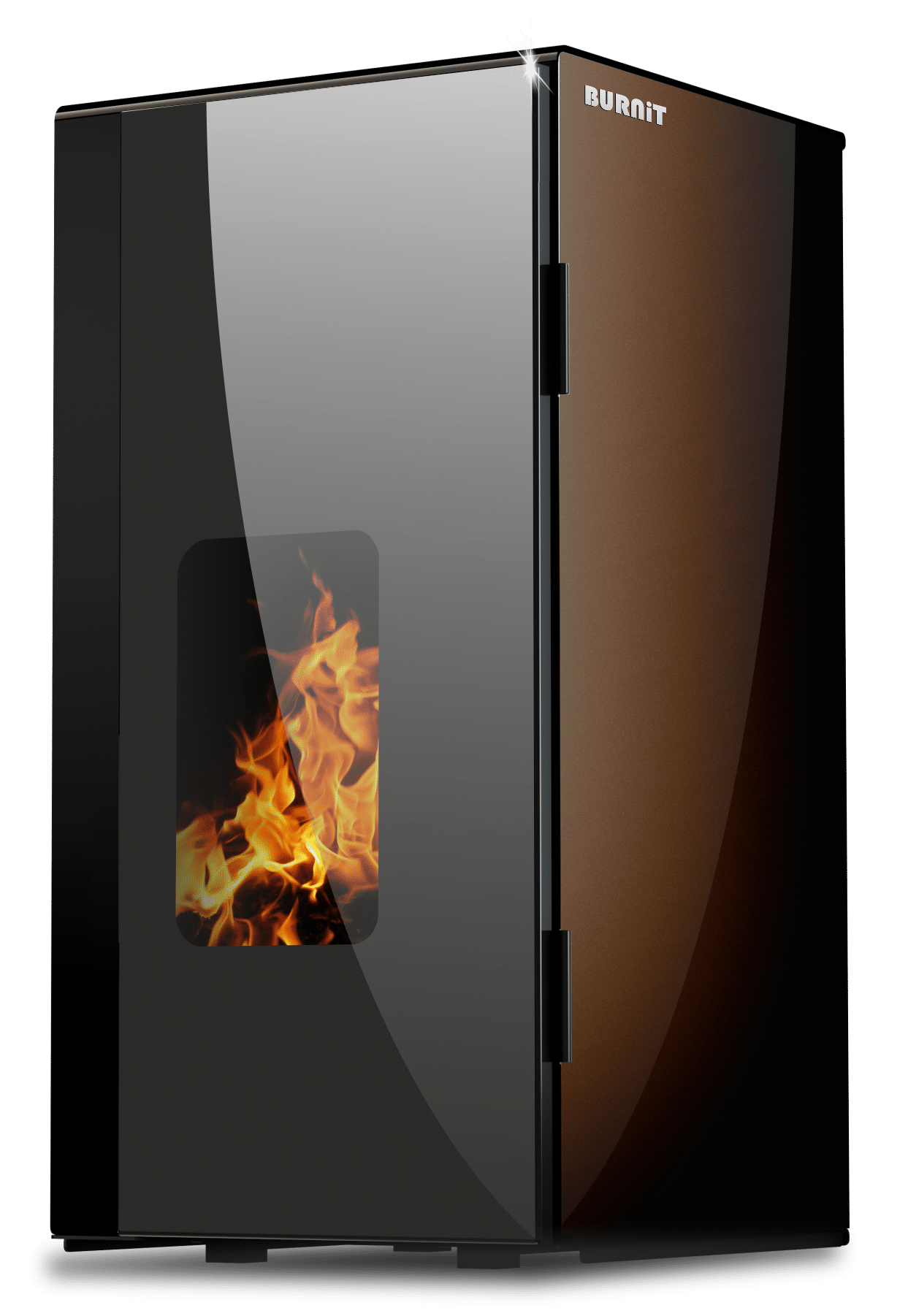 Centrala termosemineu pe peleti Burnit Vision Brown 25 kw, echipata cu pompa de circulatie, vas de expansiune, automatizare, suprafata pana la 160 metri patrati