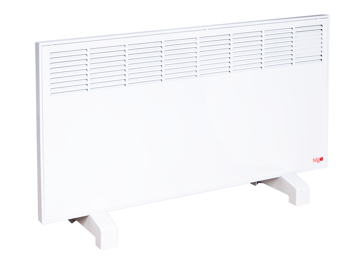 Convector iVigo Manual EPK 2500 W White, control mecanic, Termostat de siguranta, termostat reglabil, IP 24, pentru 28 mp, ERP 2018