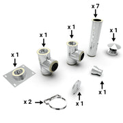 Cos de fum inox, Fornello dublu perete inox-inox, izolatie din vata bazaltica 40 mm, inaltime 8 metri, diametru interior 200 mm, pentru centrale pe lemn, carbune si peleti, complet pentru montaj