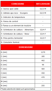 Boiler termoelectric cu o serpentina Eldom WV12046SR, 3000 W, 120 l,