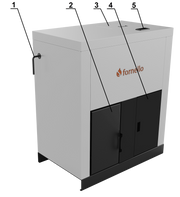 Centrala pe peleti Fornello Eco Energy 35 kW, echipata cu