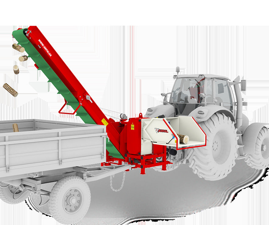 Tocator de crengi AM-200 PTO-K PRO (la tractor), cu banda de transportare , ∅ max. 200 mm