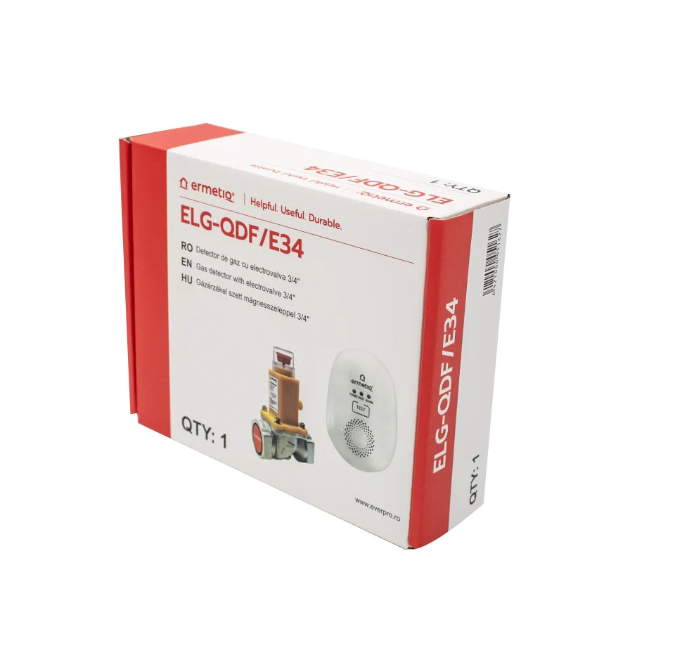 Detector de gaz cu electrovalva ERMETIQ 3/4″ ELG-QDF/E34