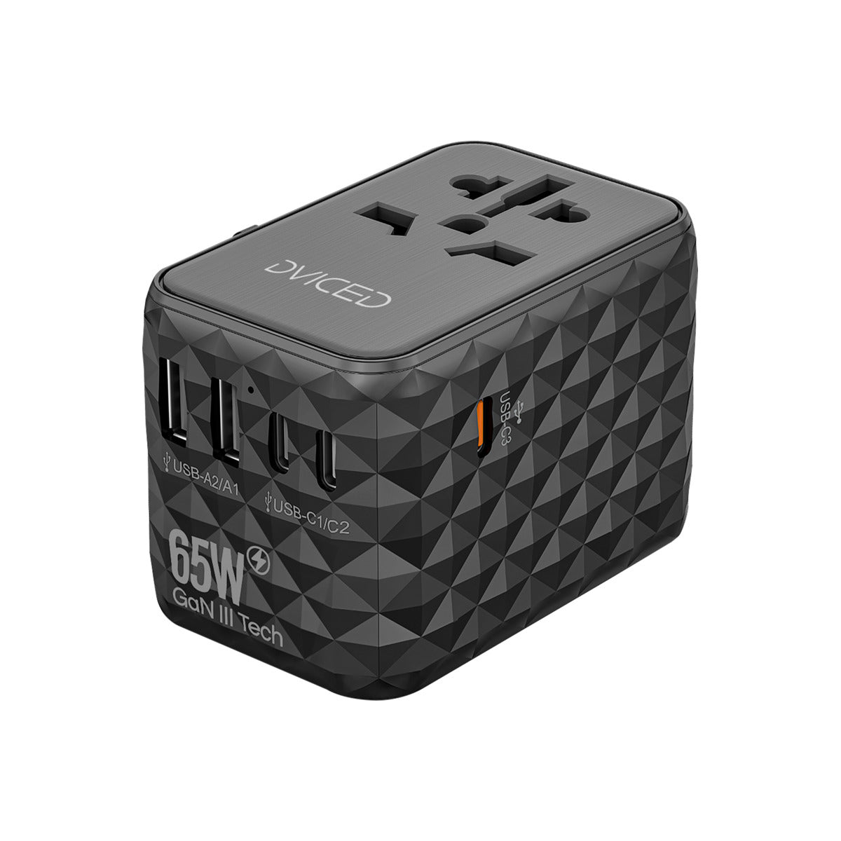 Cumpara Adaptor incarcator universal priza de calatorie Dviced 65W GaN - Negru de la Mesterul Minune