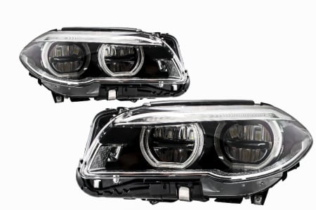 Faruri Full LED Angel Eyes compatibil cu BMW Seria 5 F10 F11 LCI (2014-2017)