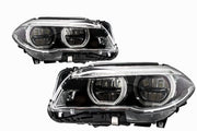 Faruri Full LED Angel Eyes compatibil cu BMW Seria 5 F10 F11 LCI (2014-2017)