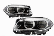 Faruri Full LED Angel Eyes compatibil cu BMW Seria 5 F10 F11 LCI (2014-2017)
