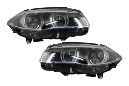 Faruri Full LED compatibil cu BMW F10 F11 5 Seria (2011-2013) Angel Eyes