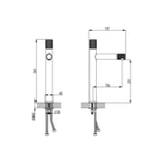 FDesign Ardesia baterie lavoar stativ negru-auriu FD1-ARD-2L-25
