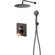 FDesign Ardesia set de duș ascuns negru-auriu FD1-ARD-7PSET1-25