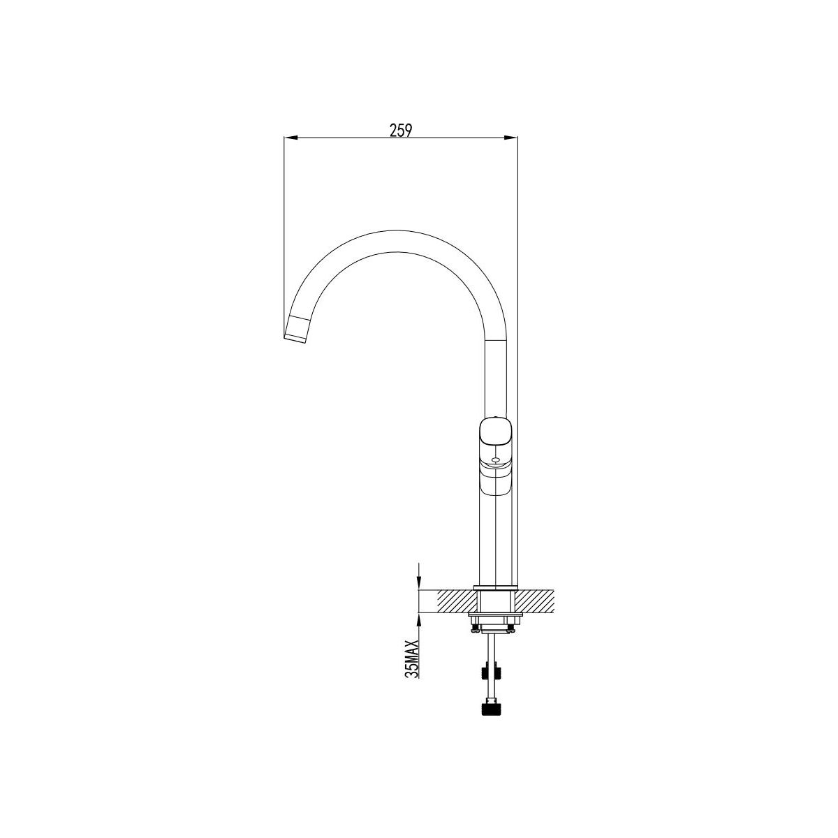 FDesign Meandro baterie bucătărie pe picior crom FD1-MDR-4-11