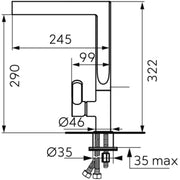 FDesign Zaffiro baterie bucătărie pe picior aur/aur vechi FD1-ZFR-4-55