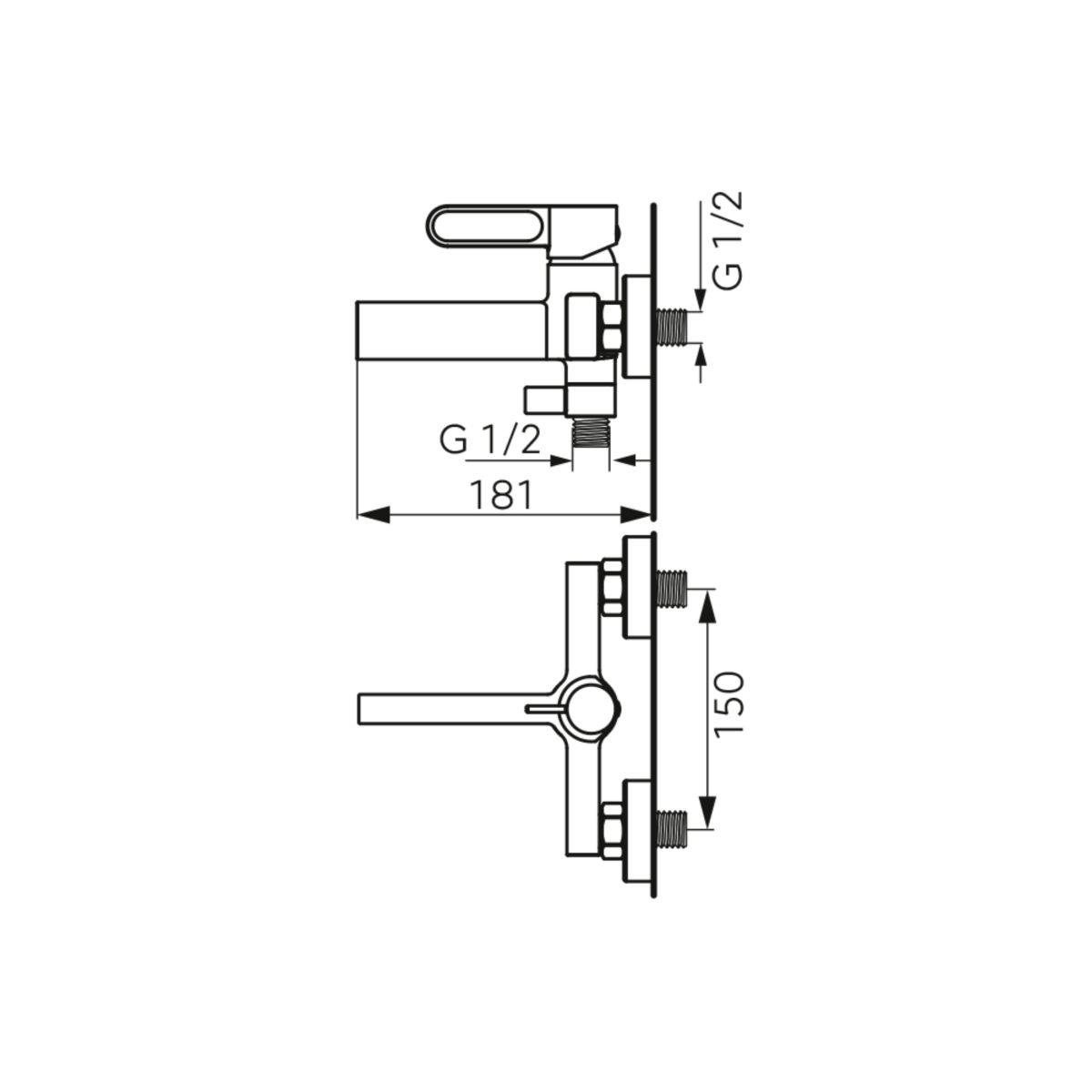 FDesign Zaffiro baterie cadă-duș perete negru FD1-ZFR-1-22
