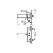 FDesign Zaffiro baterie cadă-duș perete negru FD1-ZFR-1-22