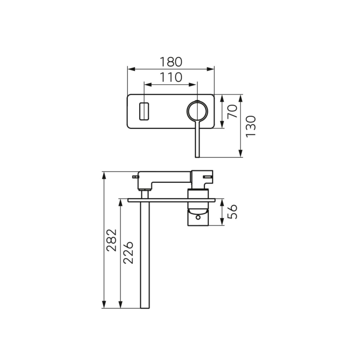 FDesign Zaffiro baterie lavoar ascuns negru FD1-ZFR-3PA-22