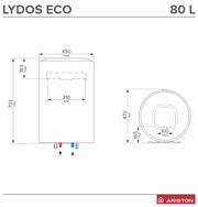 Boiler electric Ariston Lydos Eco 80 V, 1800 W, functie Eco Evo,