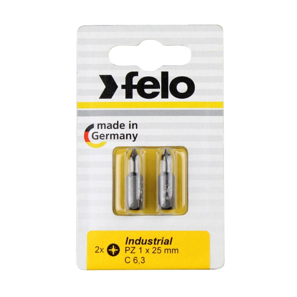 Set 2 biti Industrial profil Pozidrive, Felo, C6.3, PZ1, 25mm