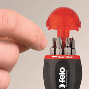 Surubelnita cu magazie si clichet, Felo, 8 biti drepti, PH, PZ si Torx