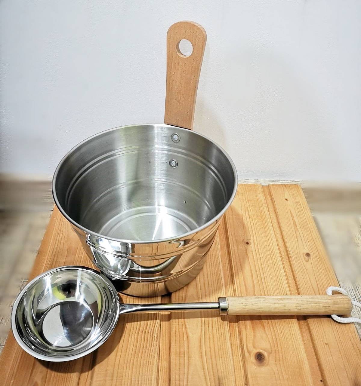 Set galeata+polonic inox sauna WELI