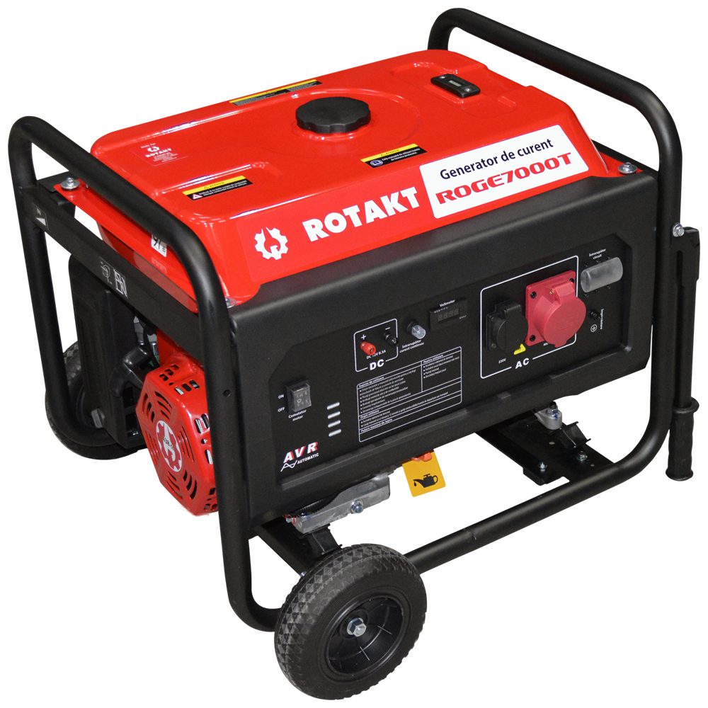 Cumpara Generator De Curent Pe Benzină Rotakt ROGE7000T 6.8 kW, Trifazic, AVR, Voltmetru, Ieșire De 12V, Consum 3,12 l/h de la Mesterul Minune