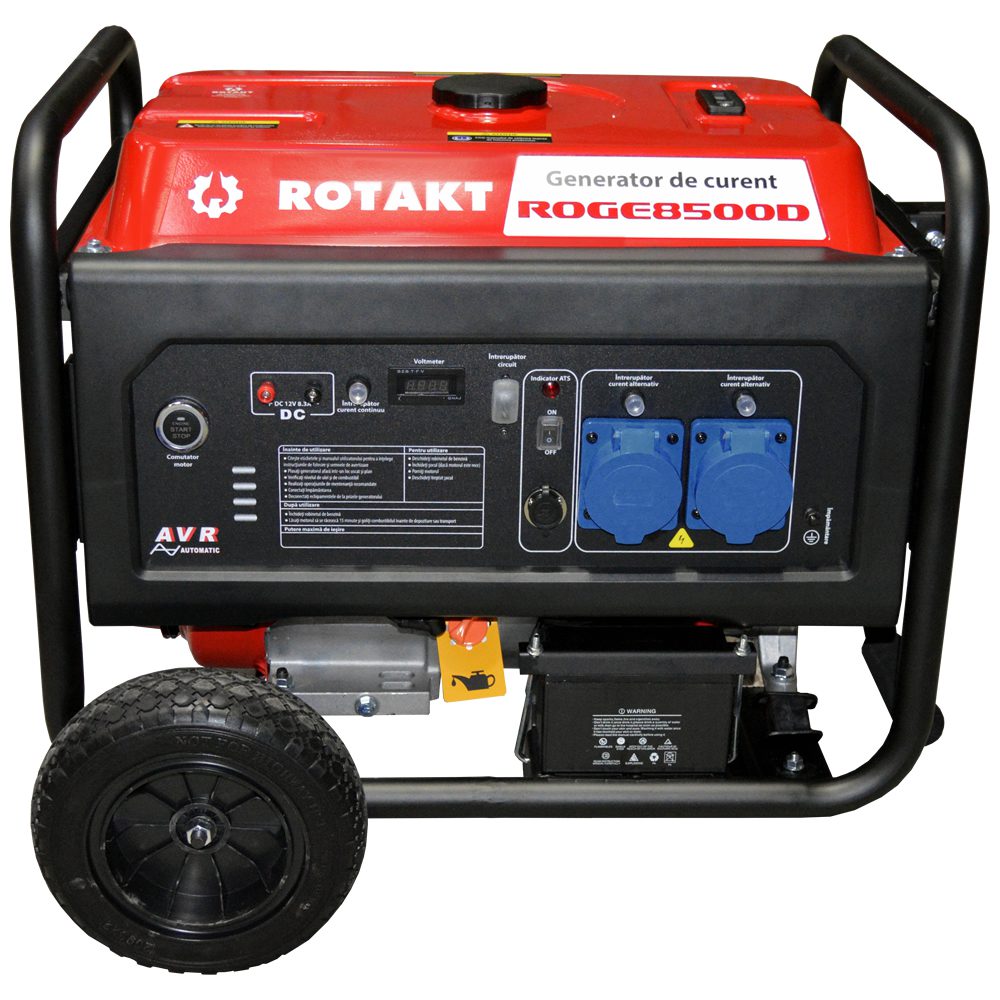 Cumpara Generator De Curent Rotakt ROGE8500D, 8.5 KW (Include Funcția De Automatizare - ATS), AVR, Voltmetru, Autonomie 7 Ore de la Mesterul Minune