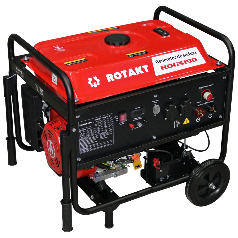 Cumpara Generator De Curent Cu Sudură 190 A, Rotakt ROGS190, 3.9 KW, Consum 3,12 l/h, Autonomie 8 ore de la Mesterul Minune