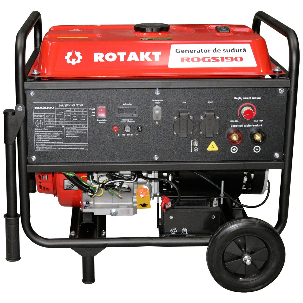 Generator De Curent Cu Sudură 190 A, Rotakt ROGS190, 3.9 KW, Consum 3,12 l/h, Autonomie 8 ore
