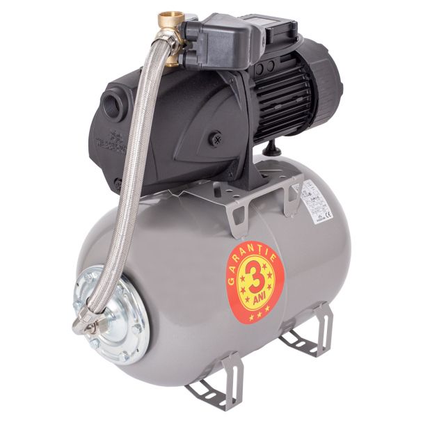 Hidrofor cu pompa autoamorsanta Wasserkonig 25LM4.2-45, fonta, putere 1000 W, debit 4200 l/h, inaltime refulare 45 m, vas de expansiune 24 l