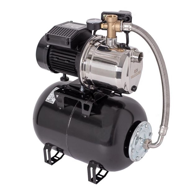 Hidrofor cu pompa autoamorsanta Wasserkonig IL558225, corp inox, putere 1300 W, 9 m, debit 4920 l/h, inaltime refulare 55 m, vas de expansiune 24 litri
