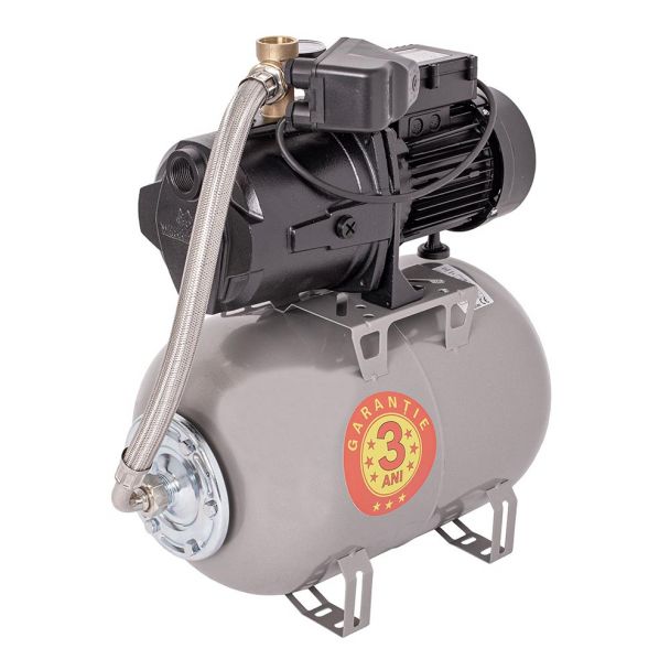 Hidrofor cu pompa autoamorsanta Wasserkonig WSK4044-25, corp fonta, putere 850 W, debit 4020 l/h, inaltime refulare 44 m, vas de expansiune 24 litri