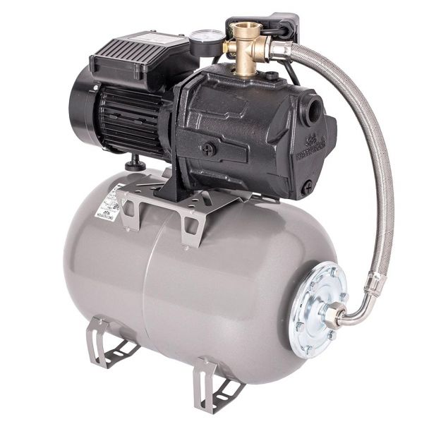 Hidrofor cu pompa autoamorsanta Wasserkonig WSK4348-25, corp fonta, putere 1000 W, debit 4320 l/h, inaltime refulare 48 m, vas de expansiune 24 litri
