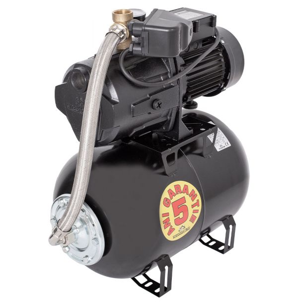 Hidrofor cu pompa autoamorsanta Wasserkonig WSK5051-25, fonta, putere 1100 W, debit 4980 l/h, inaltime refulare 51 m, vas de expansiune 24 litri