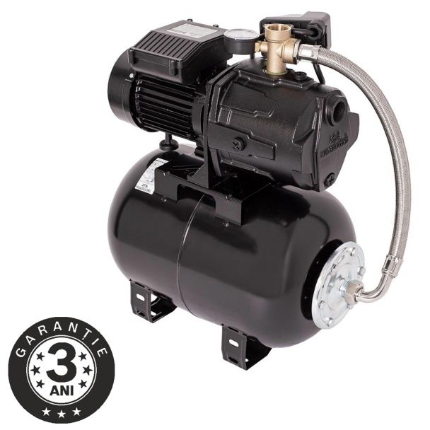 Hidrofor cu pompa autoamorsanta Wasserkonig WSK5357-25, fonta, negru, putere 1400 W, debit 5280 l/h, inaltime refulare 57 m, vas de expansiune 24 litri