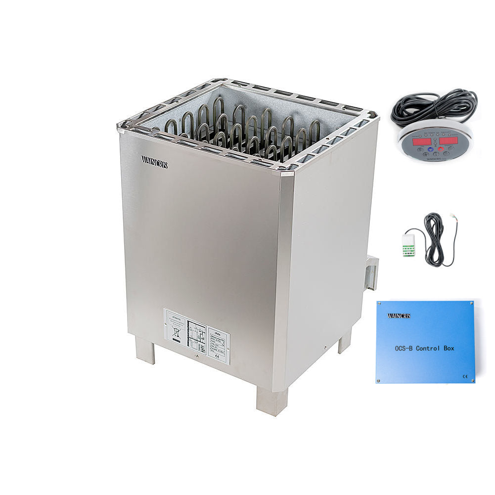 Soba sauna, incalzitor inox sauna publica Waincris Lampo PRO 12kW cu panou exterior digital