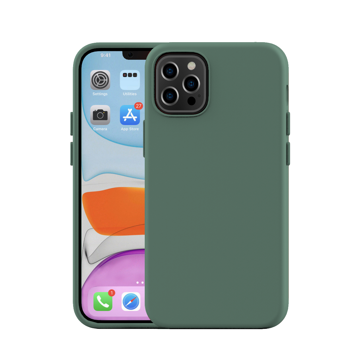 Cumpara Husa de protectie NEXT ONE pentru iPhone 12 Pro Max, Silicon, Verde de la Mesterul Minune