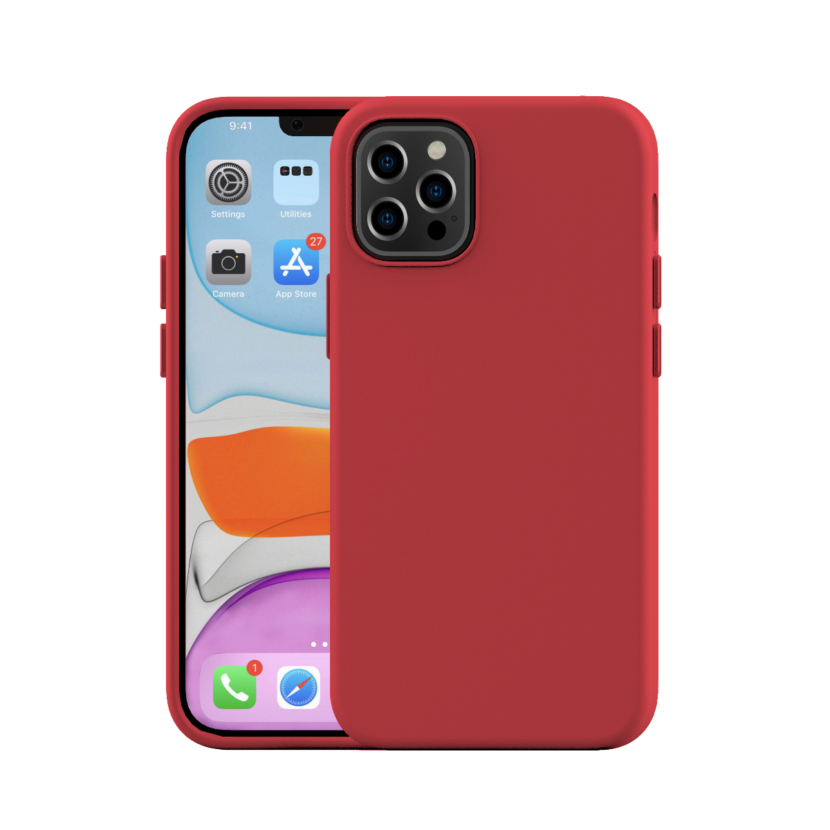 Cumpara Husa de protectie NEXT ONE pentru iPhone 12 Pro Max, Silicon, Rosu de la Mesterul Minune