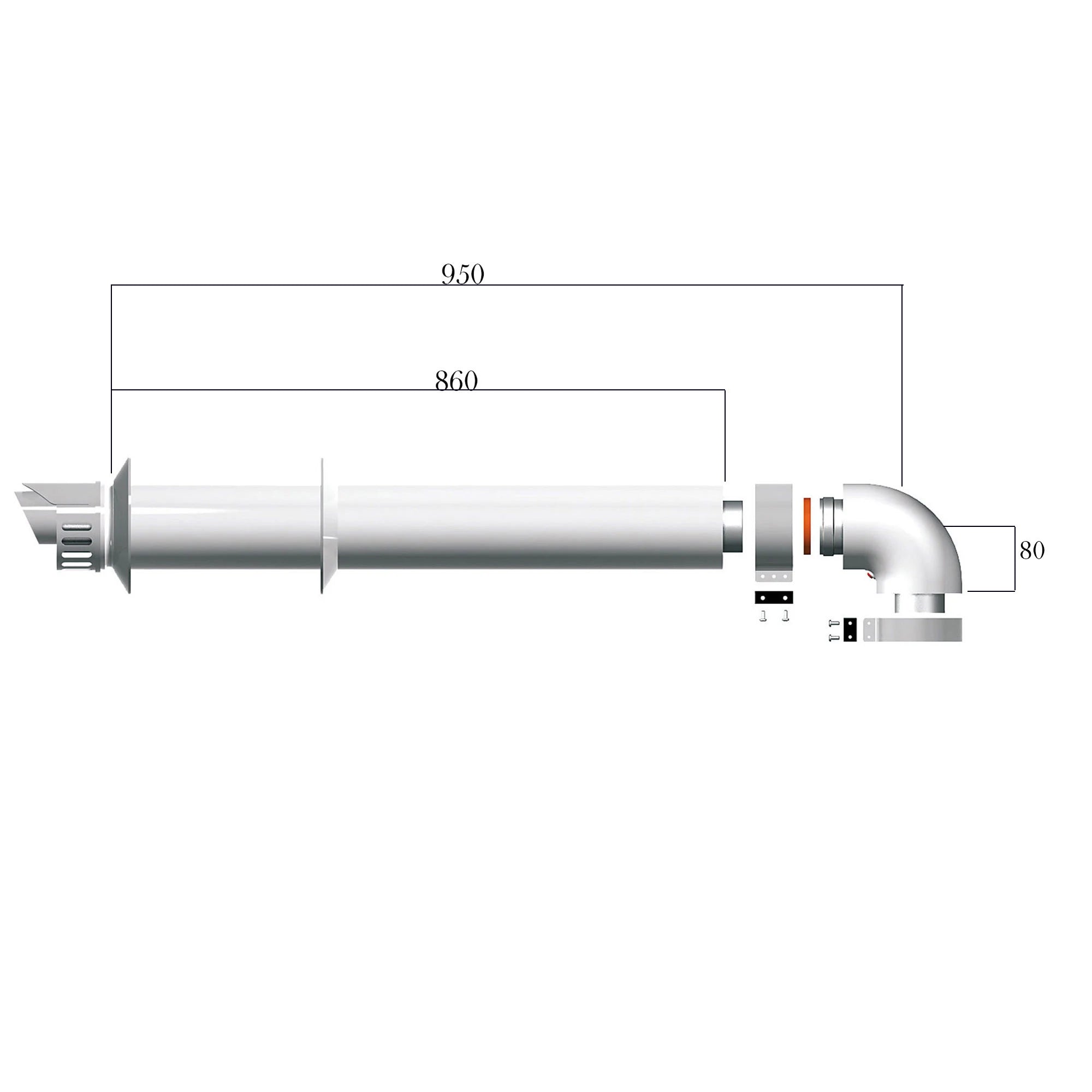 Kit evacuare condensare centrala termica Ariston, D 60/100 mm, L 1000 mm