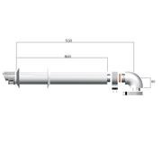 Kit evacuare condensare centrala termica Ariston, D 60/100 mm, L 1000 mm