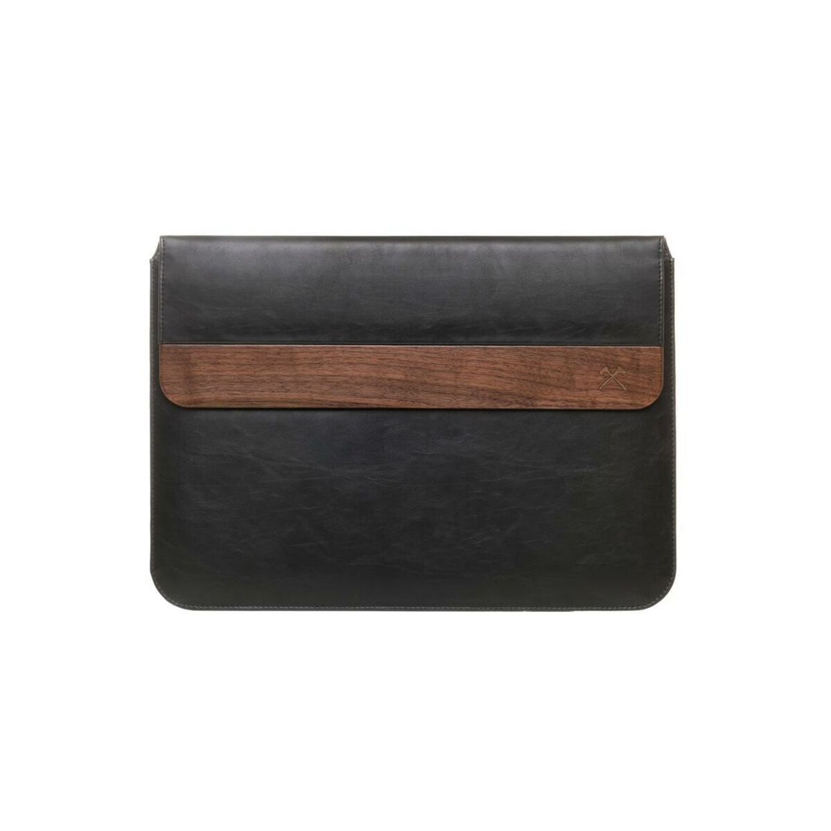 Cumpara Husa de protectie Woodcessories EcoPouch pentru Macbook Air (2018) / 13 Pro, Walnut / Black Leather (vegan) de la Mesterul Minune