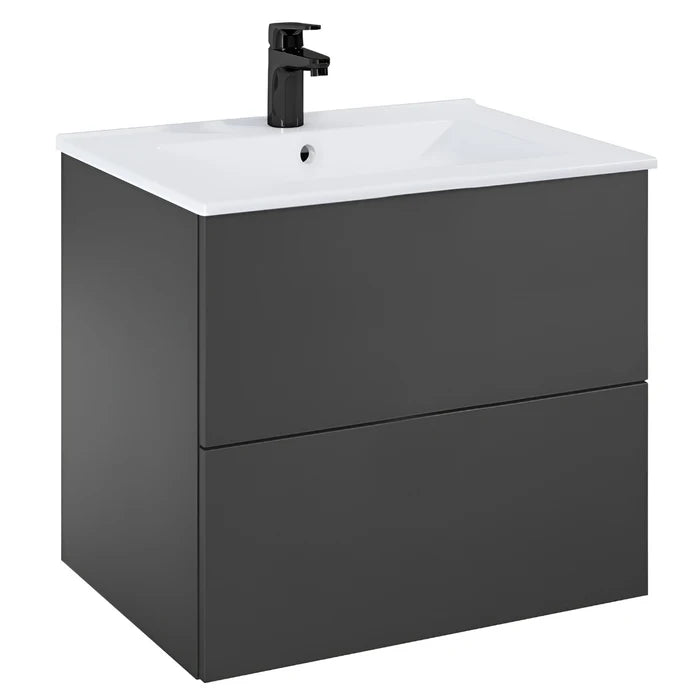 Masca baie + lavoar Roca Fancy A852009531, cu sertare, gri inchis