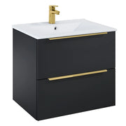 Masca baie + lavoar Roca Fancy A852009532, cu sertare, negru mat,