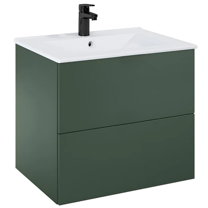 Masca baie + lavoar Roca Fancy A852009534, cu sertare, verde mat,