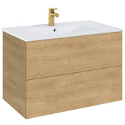 Masca baie + lavoar Roca Fancy A852010464, cu sertare, stejar