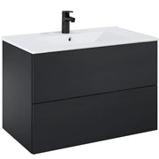 Masca baie + lavoar Roca Fancy A852010532, cu sertare, negru mat,