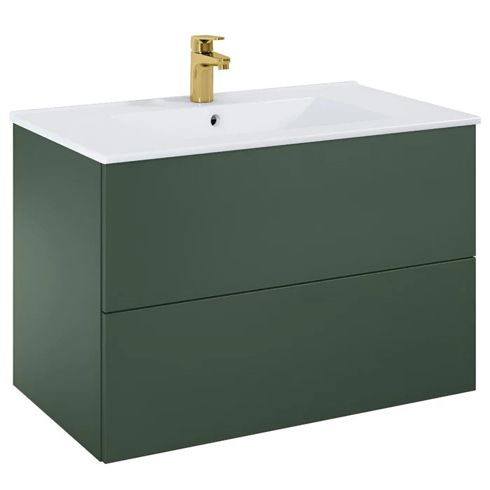 Masca baie + lavoar Roca Fancy A852010534, cu sertare, verde mat,